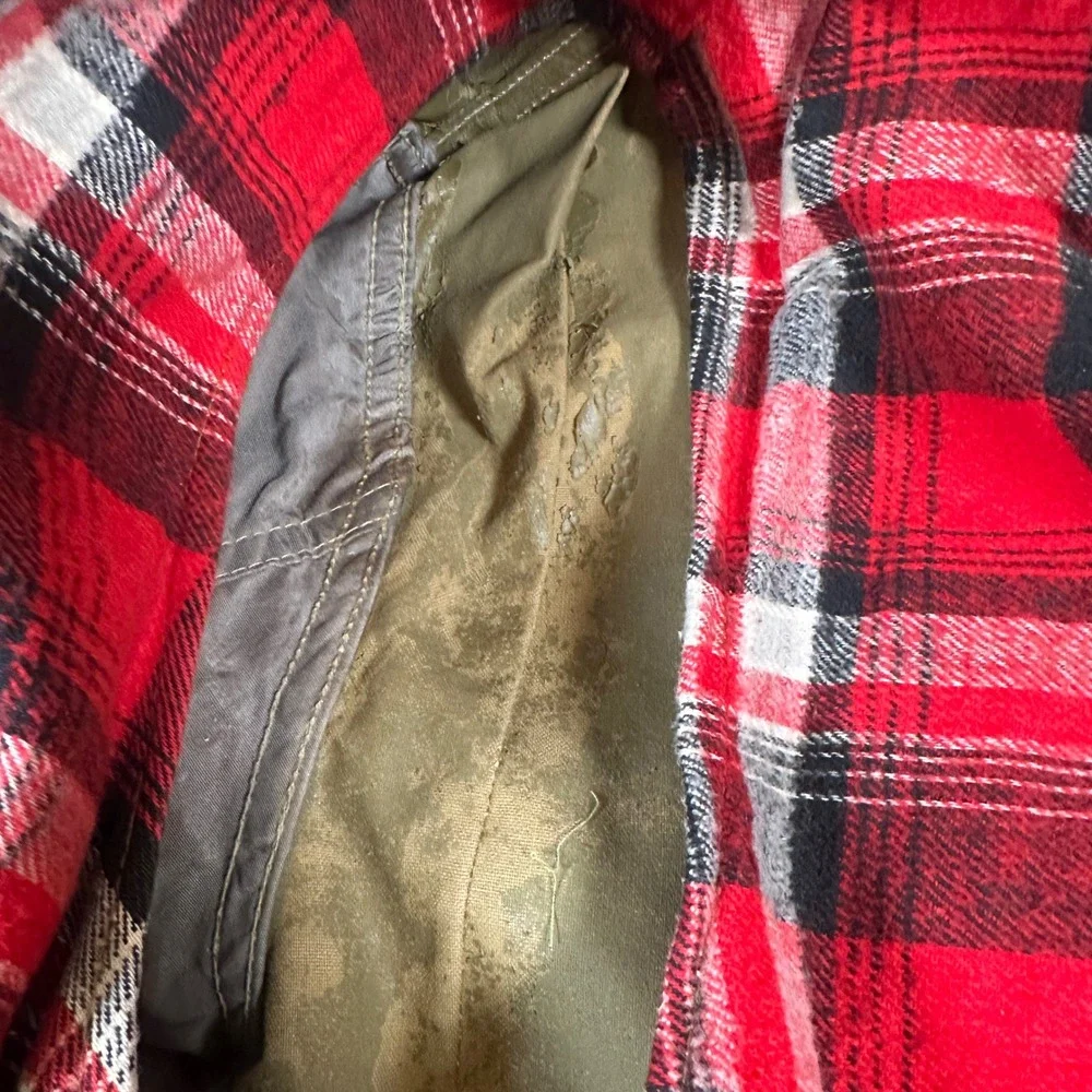 Hawthorne Vintage Tan Hunting‎ Field Jacket Plaid Lined Coat shooting corduroy